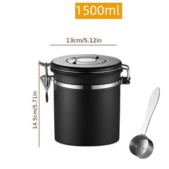 304 Stainless Steel Sealed Canister Set with Valve & Spoon