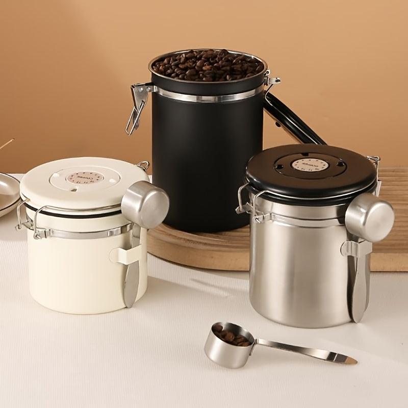 304 Stainless Steel Sealed Canister Set with Valve & Spoon