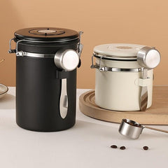 304 Stainless Steel Sealed Canister Set with Valve & Spoon