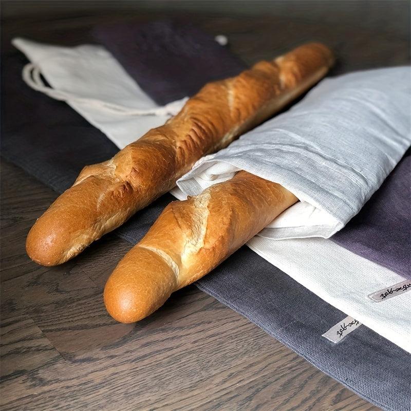 Linen Bread Bags Reusable Drawstring Bag For Loaf