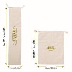 Linen Bread Bags Reusable Drawstring Bag For Loaf