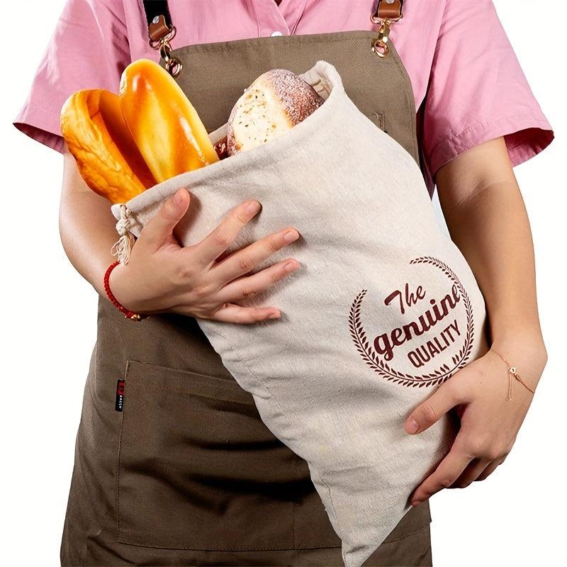 Linen Bread Bags Reusable Drawstring Bag For Loaf