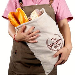 Linen Bread Bags Reusable Drawstring Bag For Loaf
