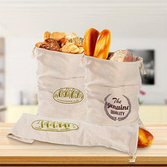Linen Bread Bags Reusable Drawstring Bag For Loaf