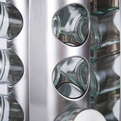Stainless Steel Rotating Spice Rack for Countertop 16 Jars