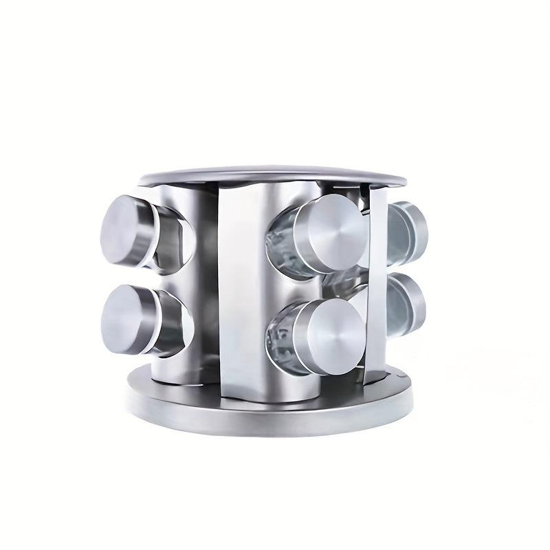 Stainless Steel Rotating Spice Rack for Countertop 16 Jars
