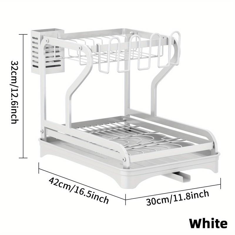 2-Tier Dish Rack with Drainboard - Drying Rack for Dishes