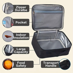 Insulated Lunch Bag Reusable Cooler Box for Office Work School Picnic Beach