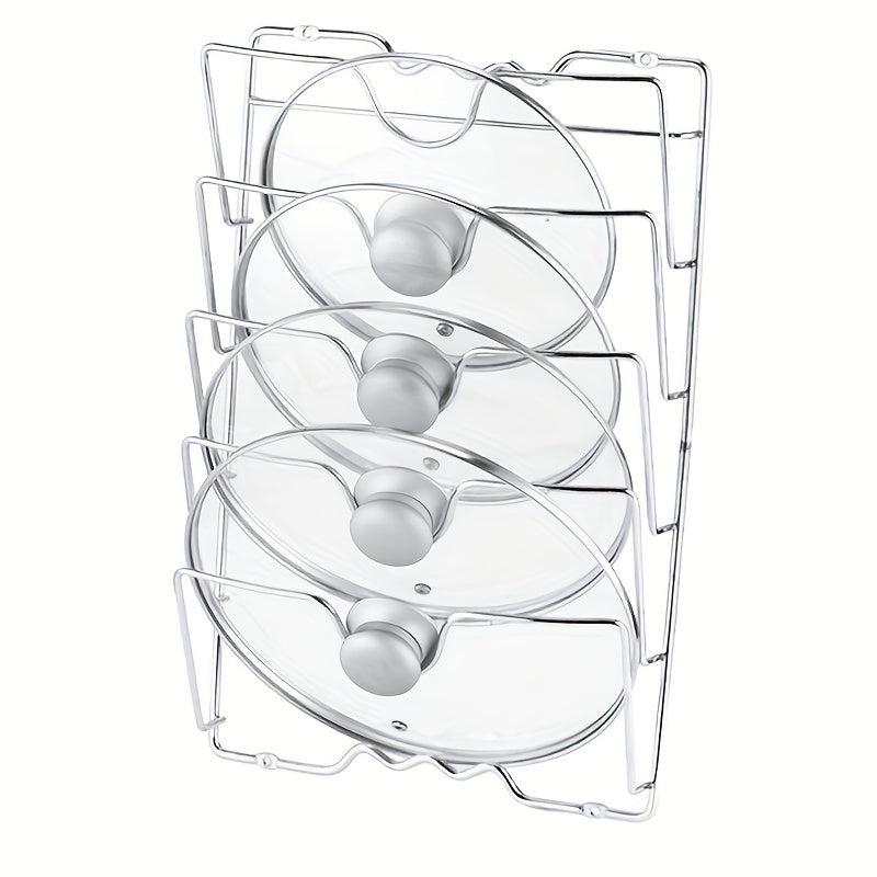 5 Tier Wall-Mounted Pot Lid Rack Stainless Steel