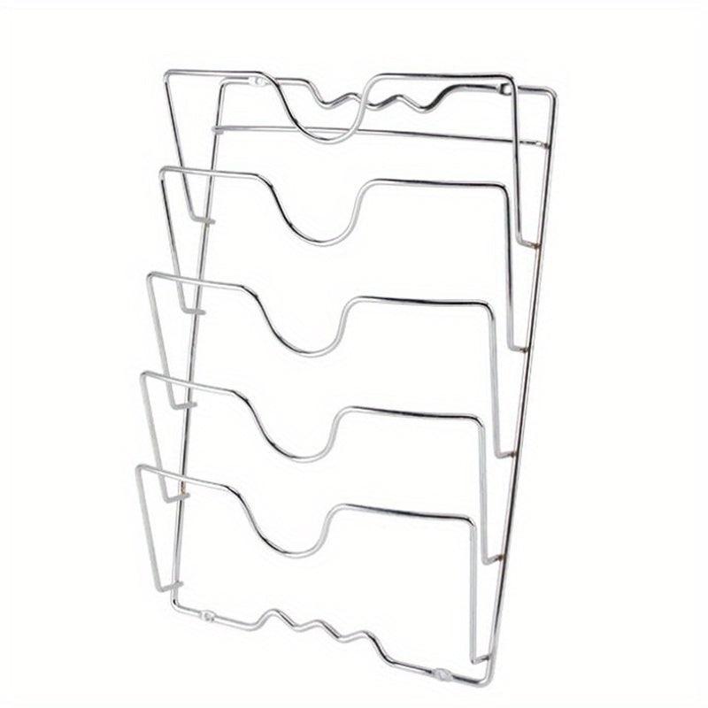 5 Tier Wall-Mounted Pot Lid Rack Stainless Steel