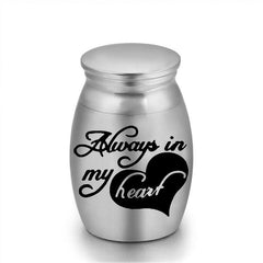 6pcs Small Pet Ashes Urn Stainless Steel Keepsake Always In My Heart