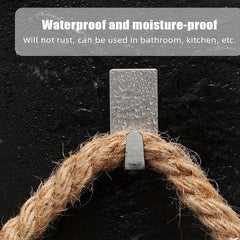 6pcs Stainless Steel Adhesive Hooks for Heavy Duty Use in Home Kitchen Bathroom