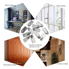 6pcs Stainless Steel Adhesive Hooks for Heavy Duty Use in Home Kitchen Bathroom