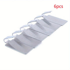 6pcs Stainless Steel Adhesive Hooks for Heavy Duty Use in Home Kitchen Bathroom