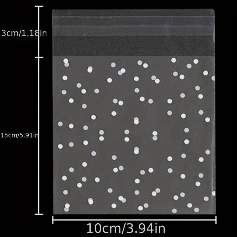 100pcs Self Adhesive Dot Opp Bags Christmas DIY Transparent Candy Gift Bag