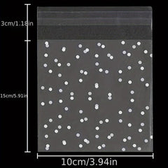 100pcs Self Adhesive Dot Opp Bags Christmas DIY Transparent Candy Gift Bag