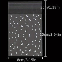100pcs Self Adhesive Dot Opp Bags Christmas DIY Transparent Candy Gift Bag