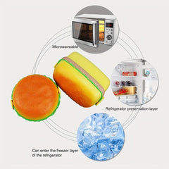 Double Layer Burger Lunch Box with Cutlery