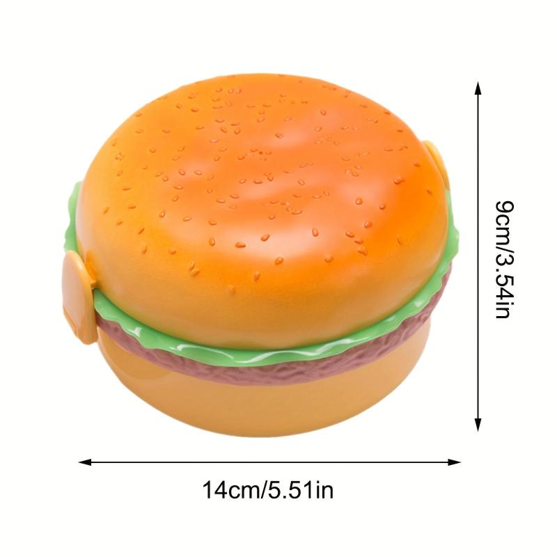 Double Layer Burger Lunch Box with Cutlery