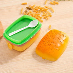 Double Layer Burger Lunch Box with Cutlery