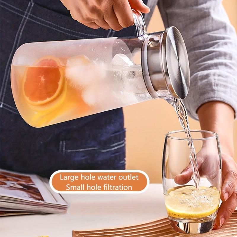 67oz Cold Drink Pitcher w/Lid, Handle - Homemade Beverage, Juice, Iced Tea, Milk