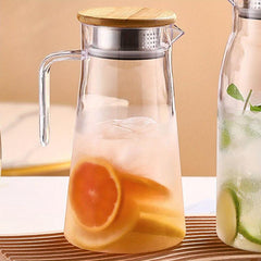 67oz Cold Drink Pitcher w/Lid, Handle - Homemade Beverage, Juice, Iced Tea, Milk
