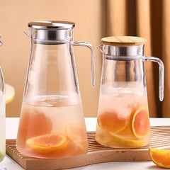 67oz Cold Drink Pitcher w/Lid, Handle - Homemade Beverage, Juice, Iced Tea, Milk