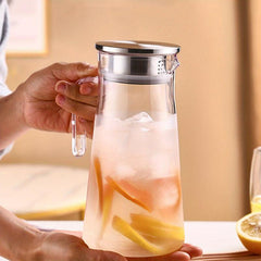 67oz Cold Drink Pitcher w/Lid, Handle - Homemade Beverage, Juice, Iced Tea, Milk