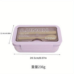 1100ml 3 Compartment Bento Box for Teens and Office Workers