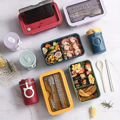 1100ml 3 Compartment Bento Box for Teens and Office Workers