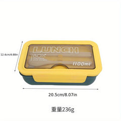 1100ml 3 Compartment Bento Box for Teens and Office Workers