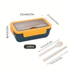 1100ml 3 Compartment Bento Box for Teens and Office Workers