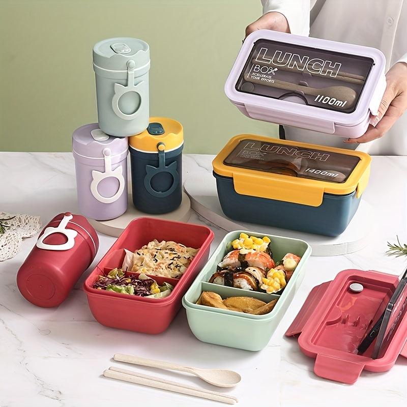 1100ml 3 Compartment Bento Box for Teens and Office Workers