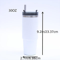 Insulated Stainless Steel Vacuum Mug with Straw Hot/Cold All Day