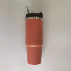 Insulated Stainless Steel Vacuum Mug with Straw Hot/Cold All Day