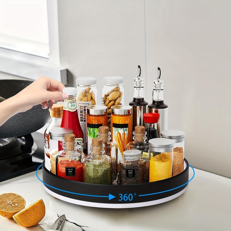 2-Pack Susan Turntable Seasoning Organizer for Kitchen Storage, Spice Rack