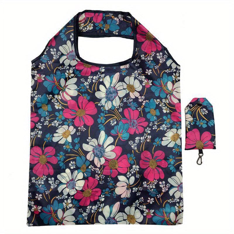 1pc Printed Reusable Grocery Bags Portable Folding Supermarket Shopping Bag
