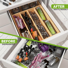 Bamboo Silverware Organizer Drawer Utensil Cutlery Organizer