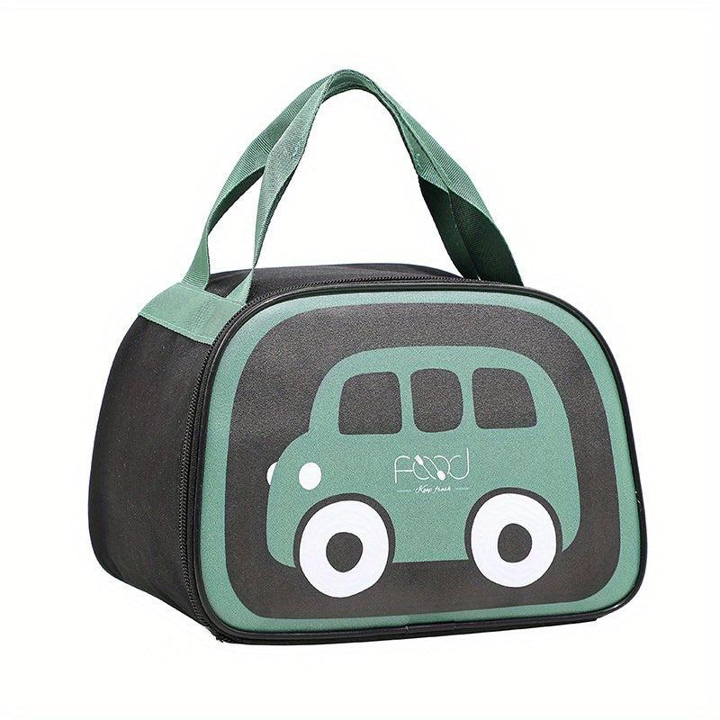 Cartoon Car Lunch Bag for Teens and Workers with Handle