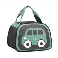 Cartoon Car Lunch Bag for Teens and Workers with Handle