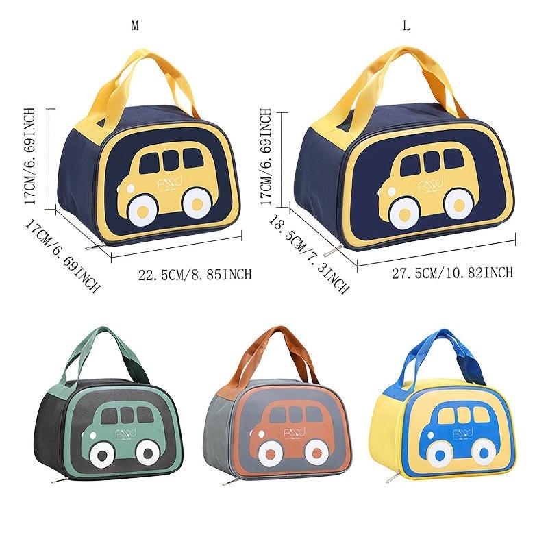 Cartoon Car Lunch Bag for Teens and Workers with Handle