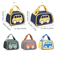 Cartoon Car Lunch Bag for Teens and Workers with Handle