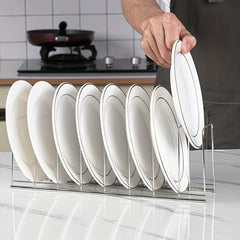Stainless Steel Dish Rack Bowl Plate Storage Flatware Organizer