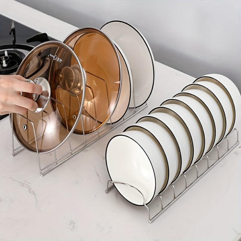 Stainless Steel Dish Rack Bowl Plate Storage Flatware Organizer