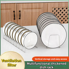 Stainless Steel Dish Rack Bowl Plate Storage Flatware Organizer