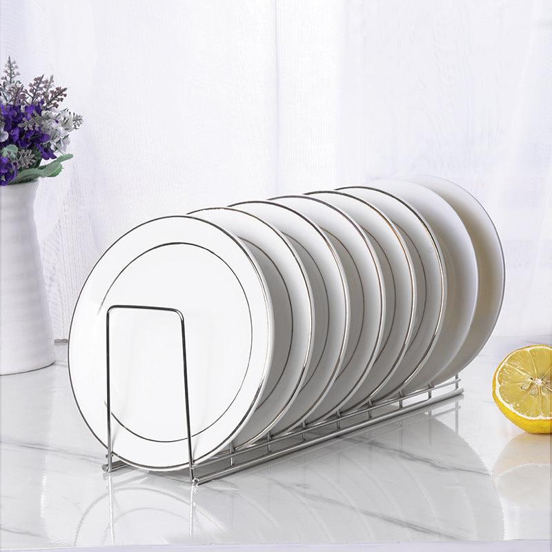 Stainless Steel Dish Rack Bowl Plate Storage Flatware Organizer