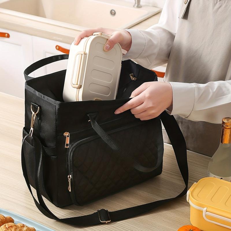 Large Insulated Lunch Bag Aluminum Foil Lunch Box Leakproof Freezable