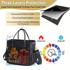 Large Insulated Lunch Bag Aluminum Foil Lunch Box Leakproof Freezable