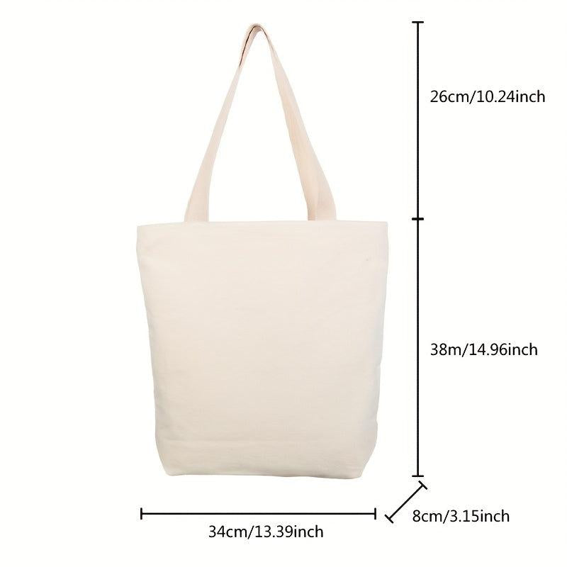 Reusable Canvas Tote Bag for DIY Crafts Shopping Advertising