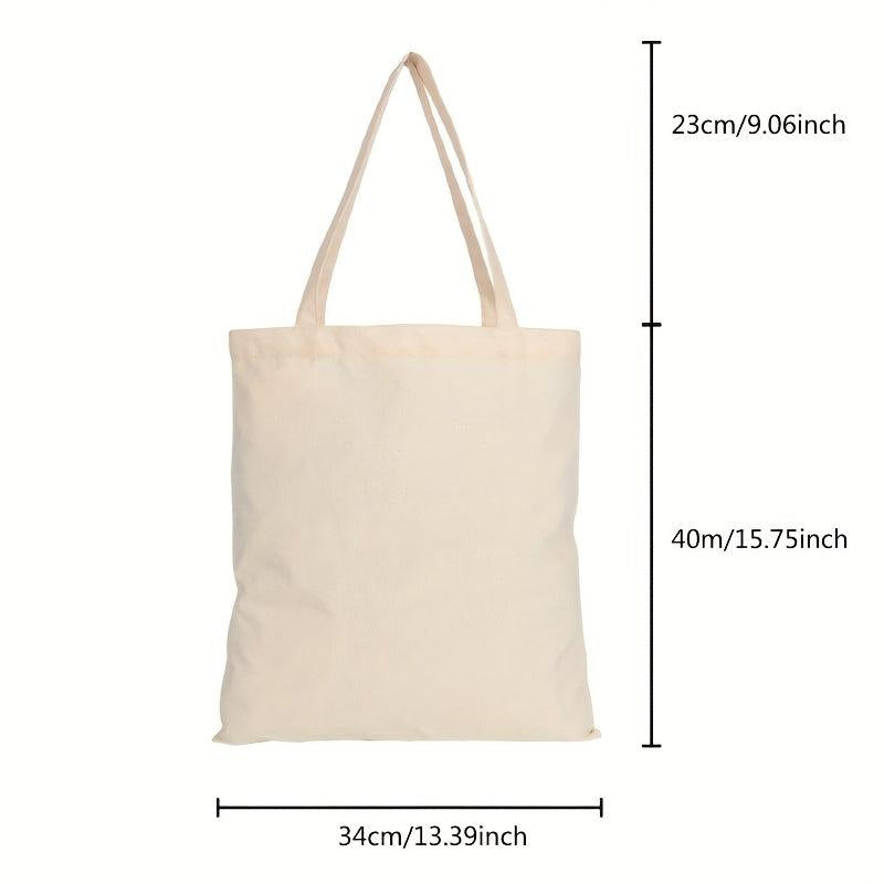 Reusable Canvas Tote Bag for DIY Crafts Shopping Advertising
